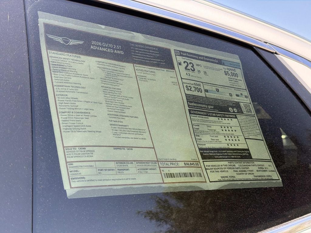 2026 Genesis GV70 2.5T ADVANCED