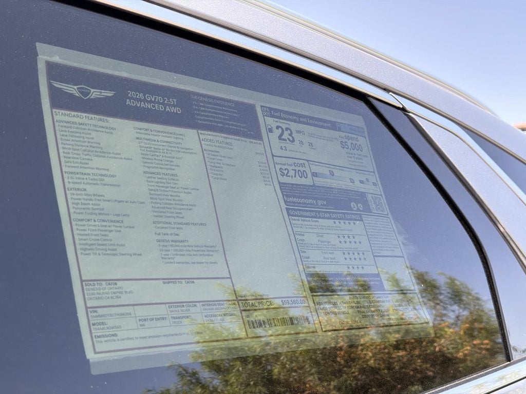 2026 Genesis GV70 2.5T ADVANCED