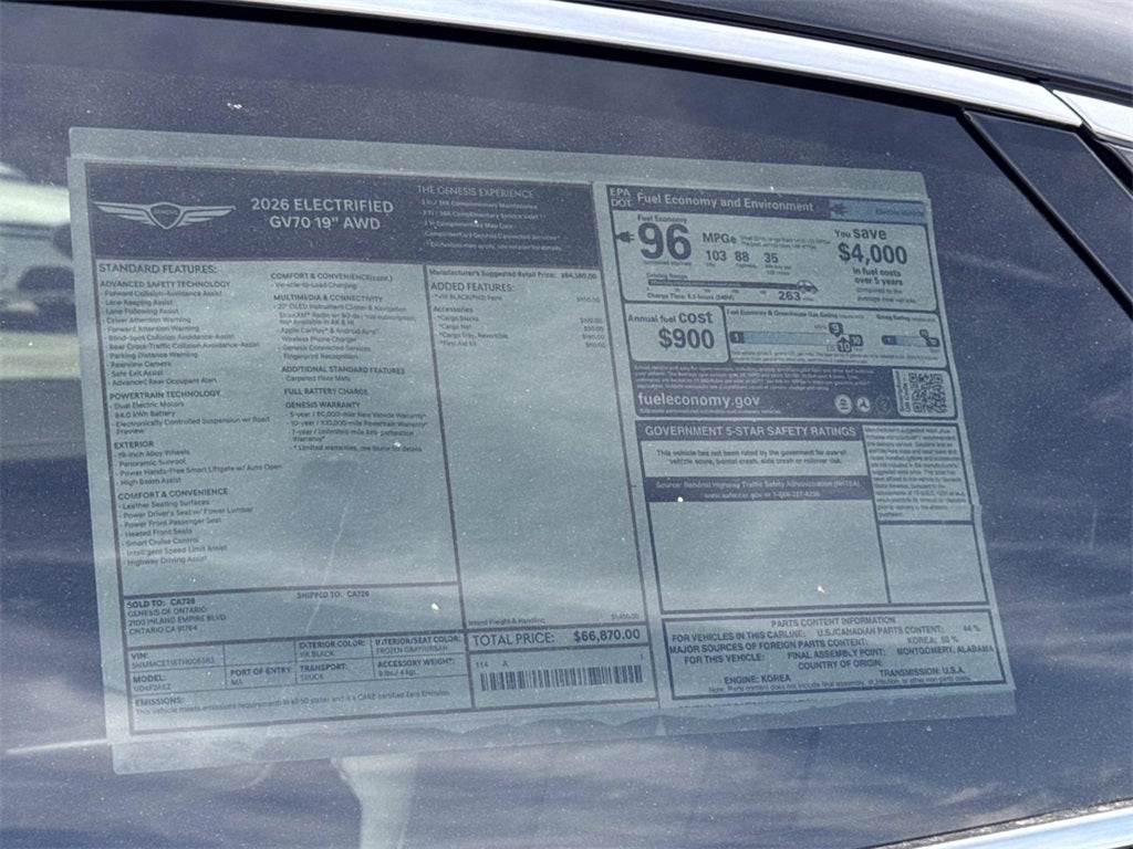 2026 Genesis Electrified GV70 STANDARD