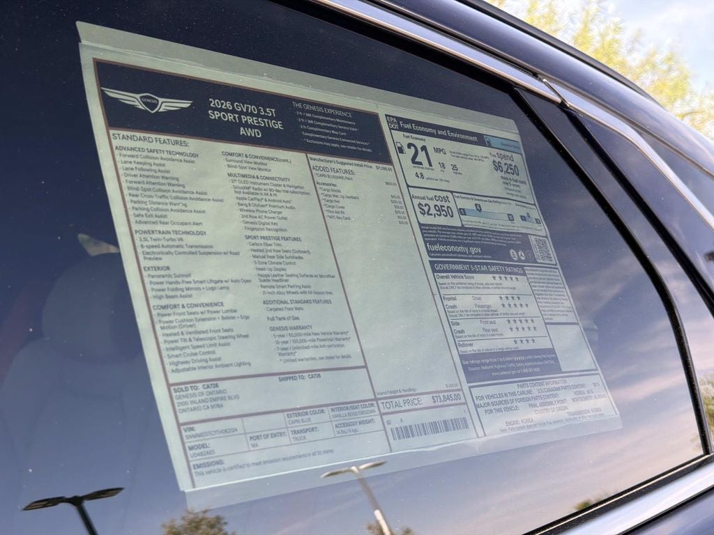 2026 Genesis GV70 3.5T Sport Prestige
