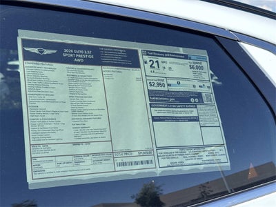 2026 Genesis GV70 3.5T SPORT PRESTIGE