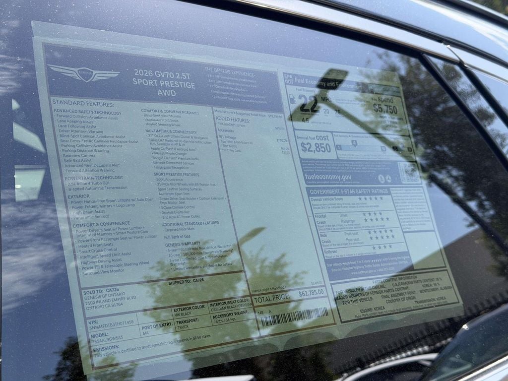 2026 Genesis GV70 2.5T SPORT PRESTIGE