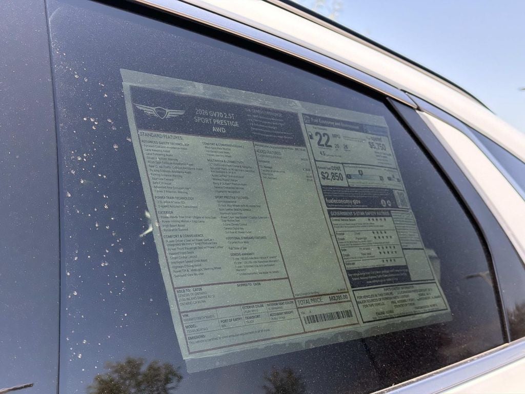 2026 Genesis GV70 2.5T SPORT PRESTIGE