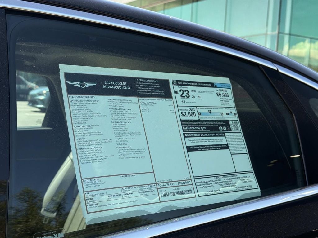 2027 Genesis G80 2.5T ADVANCED