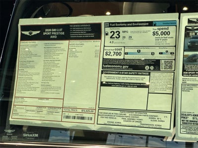 2026 Genesis G80 2.5T SPORT PRESTIGE