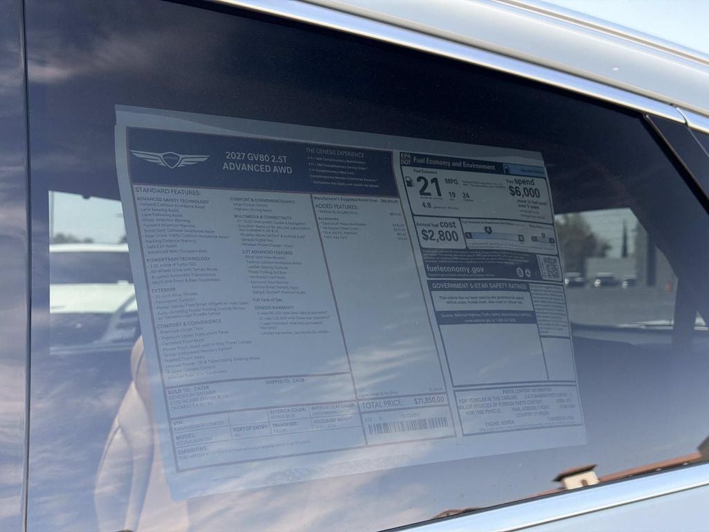 2027 Genesis GV80 2.5T ADVANCED