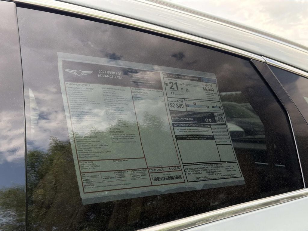 2027 Genesis GV80 2.5T ADVANCED