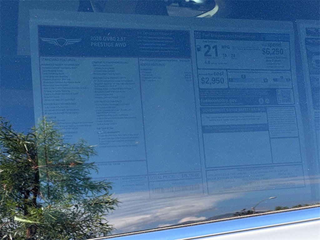2026 Genesis GV80 2.5T PRESTIGE