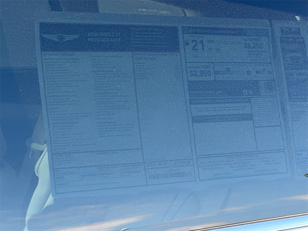 2026 Genesis GV80 2.5T PRESTIGE