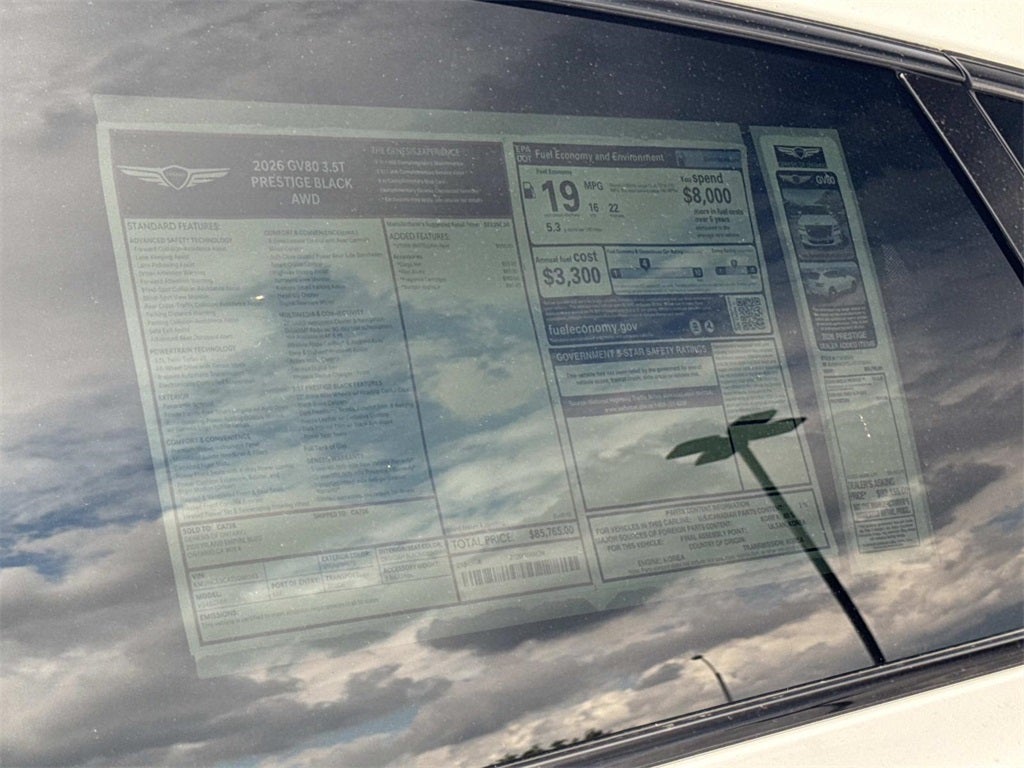 2026 Genesis GV80 2.5T PRESTIGE BLACK
