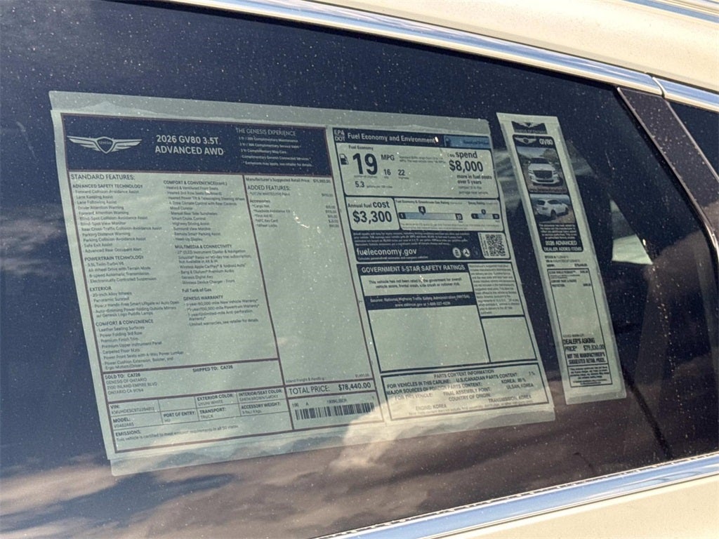 2026 Genesis GV80 3.5T ADVANCED