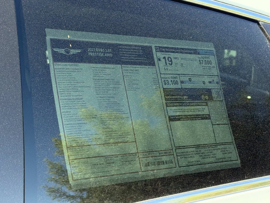 2027 Genesis GV80 3.5T PRESTIGE