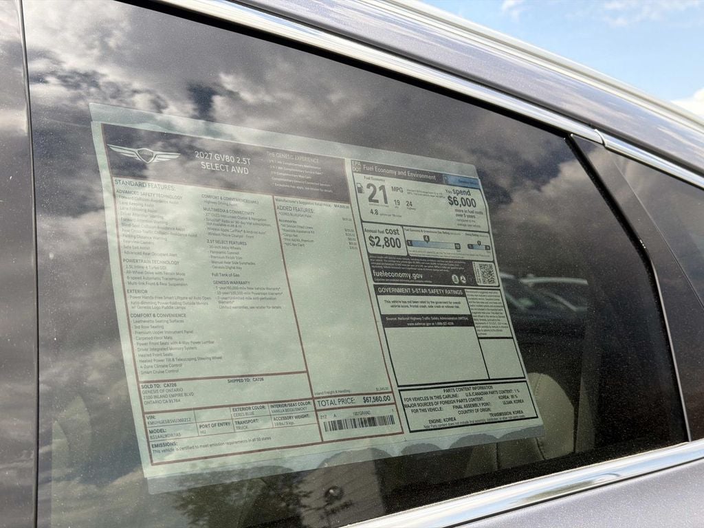 2027 Genesis GV80 2.5T SELECT