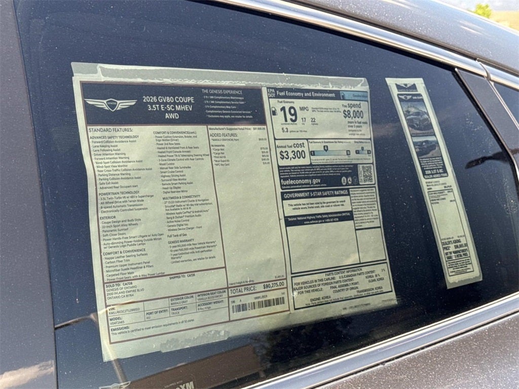 2026 Genesis GV80 Coupe 3.5T E-SC MHEV