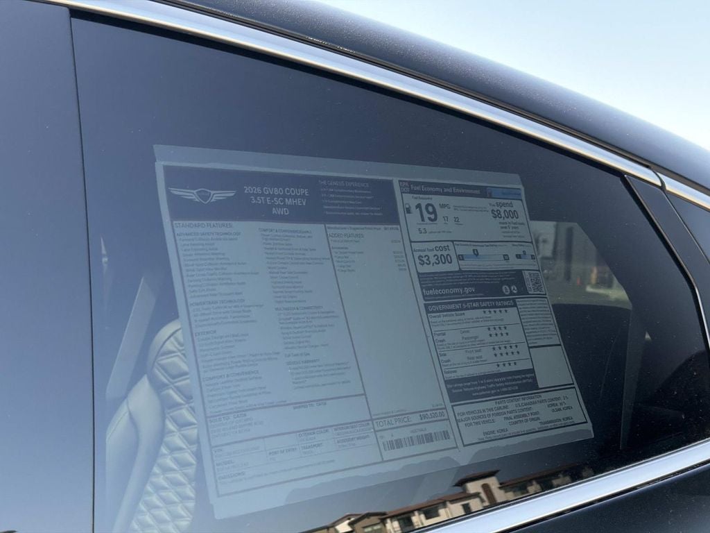 2026 Genesis GV80 Coupe 3.5T E-SC MHEV