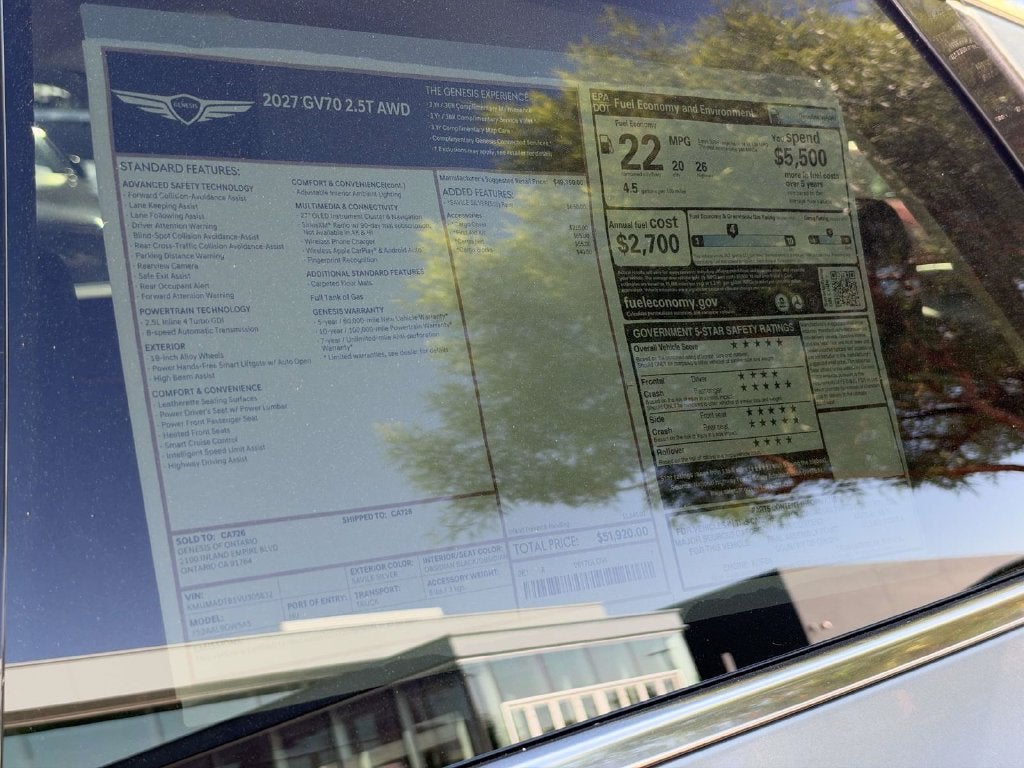 2027 Genesis GV70 2.5T
