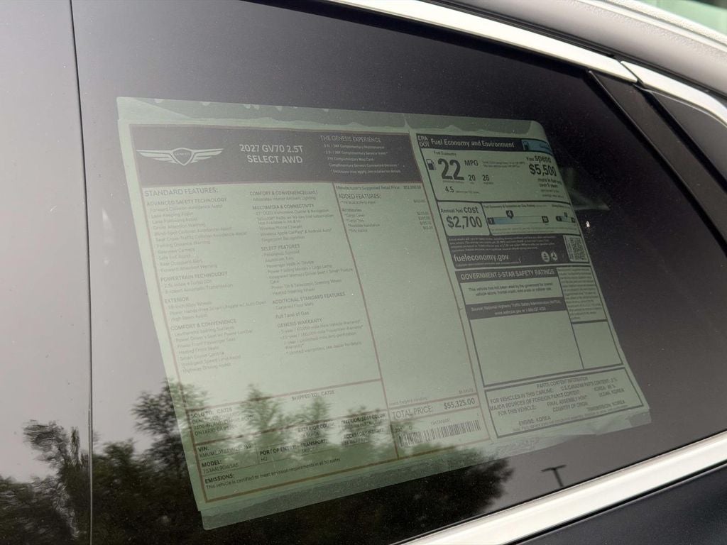 2027 Genesis GV70 2.5T SELECT