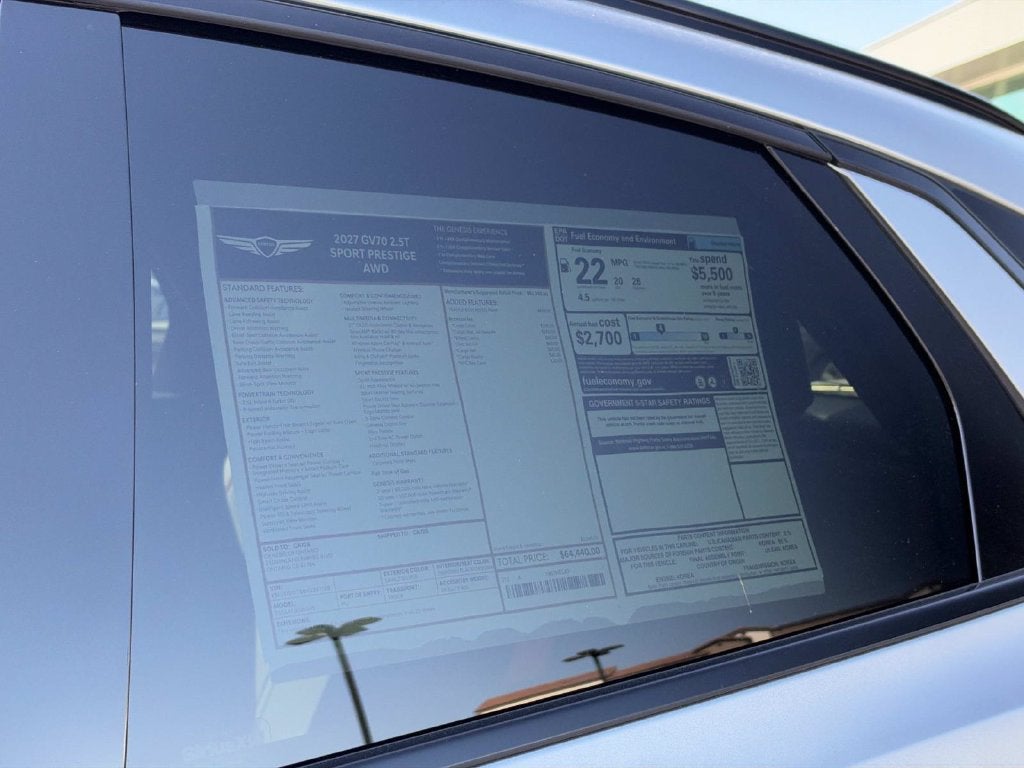 2027 Genesis GV70 2.5T SPORT PRESTIGE