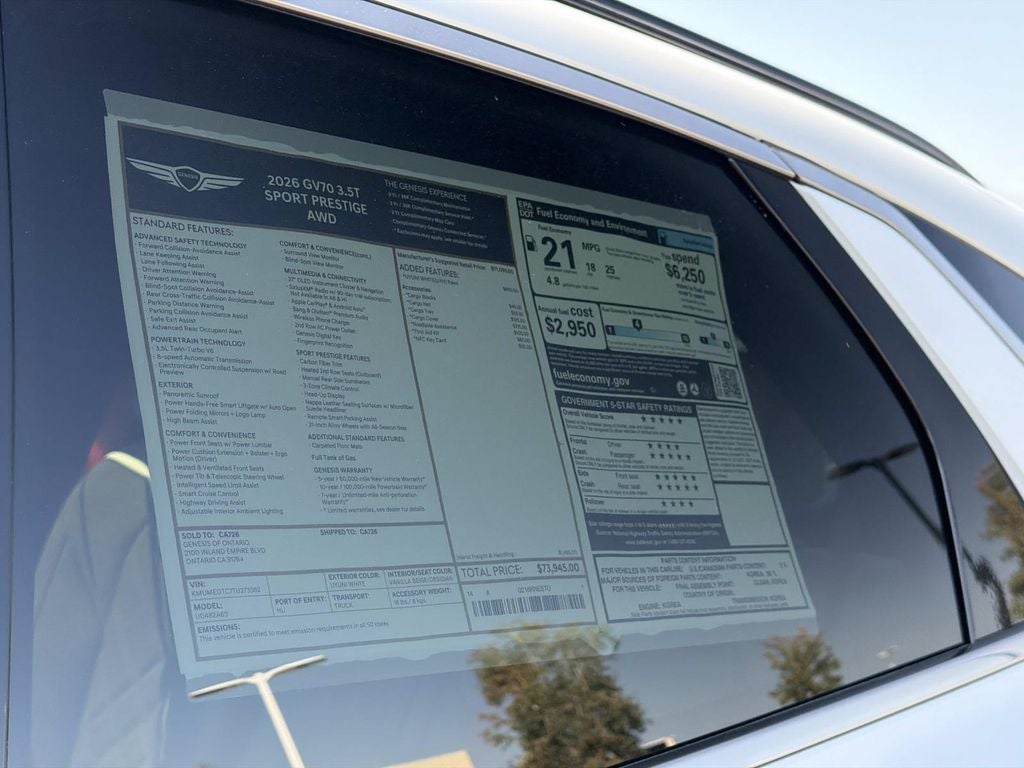 2026 Genesis GV70 3.5T Sport Prestige