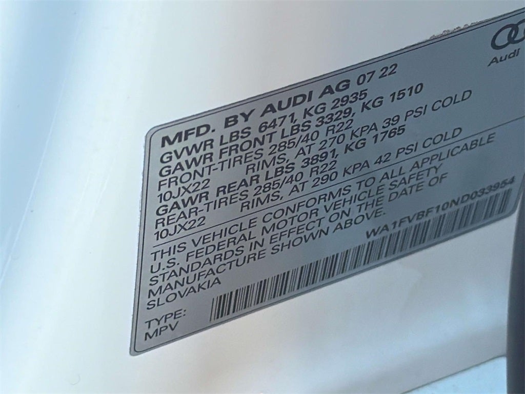 2022 Audi Q8 55 Prestige quattro