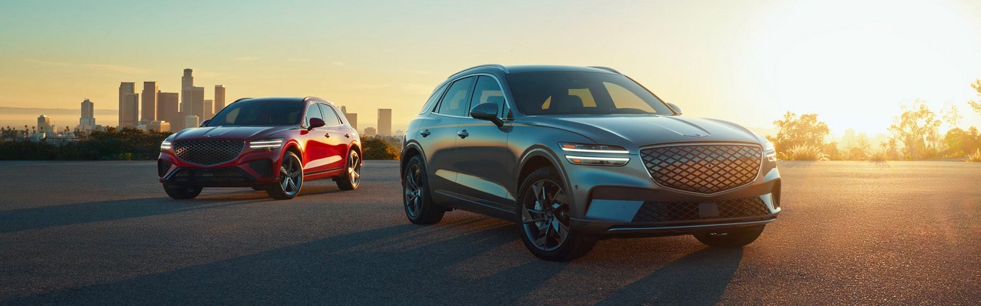Modern EV SUV GV70 profile view