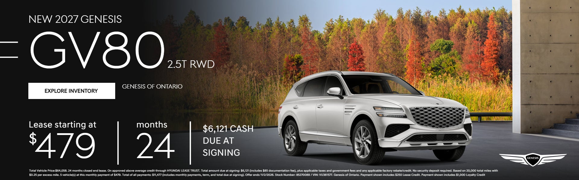 New 2027 Genesis GV80 2.5T RWD